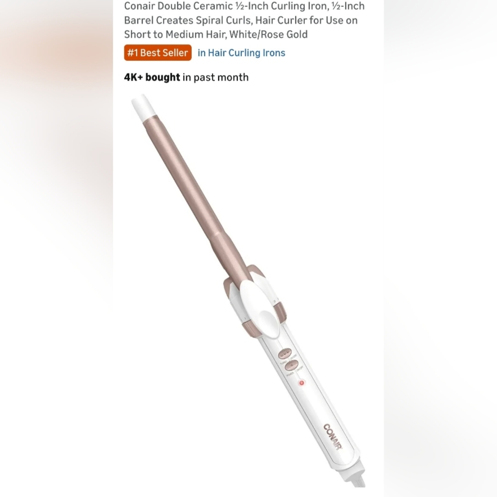 Rose Gold and White Curling Wand